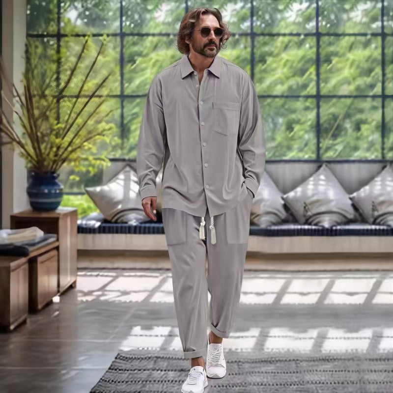 Herren Freizeitset Modern mit Satin-Oberfläche Hochwertig