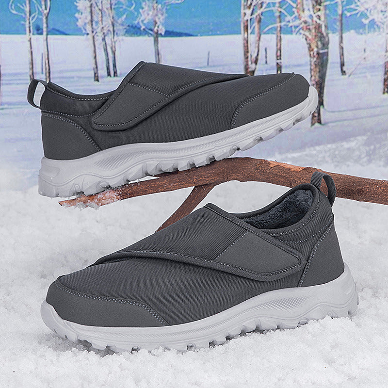 Damen Sneaker Warmfutter Schuhe Klettverschluss Winter