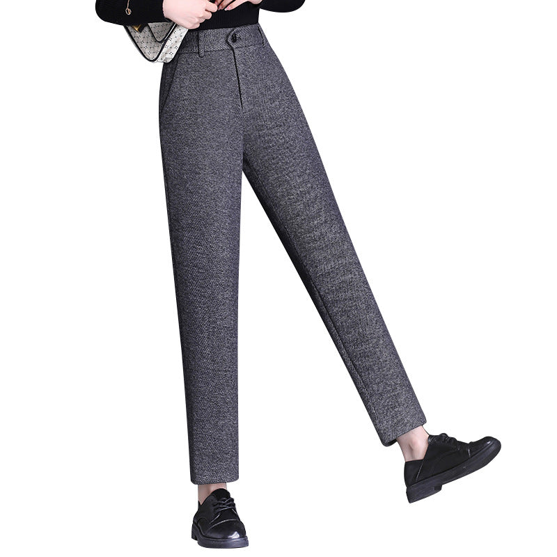 Damen Stoffhose Elegant Hochbund Slim Fit