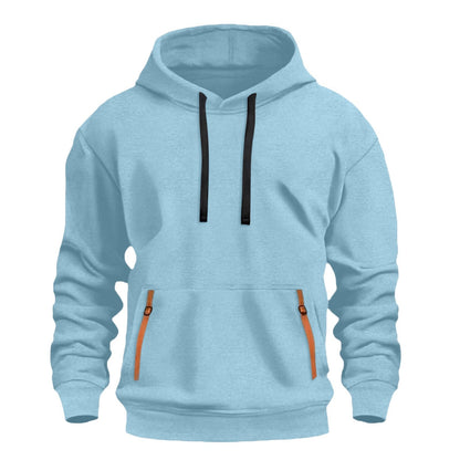 Herren Kapuzenpullover Warm mit Reißverschlusstaschen Modern