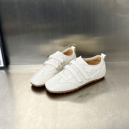 Damen Sneaker Glänzend Weich Klettverschluss