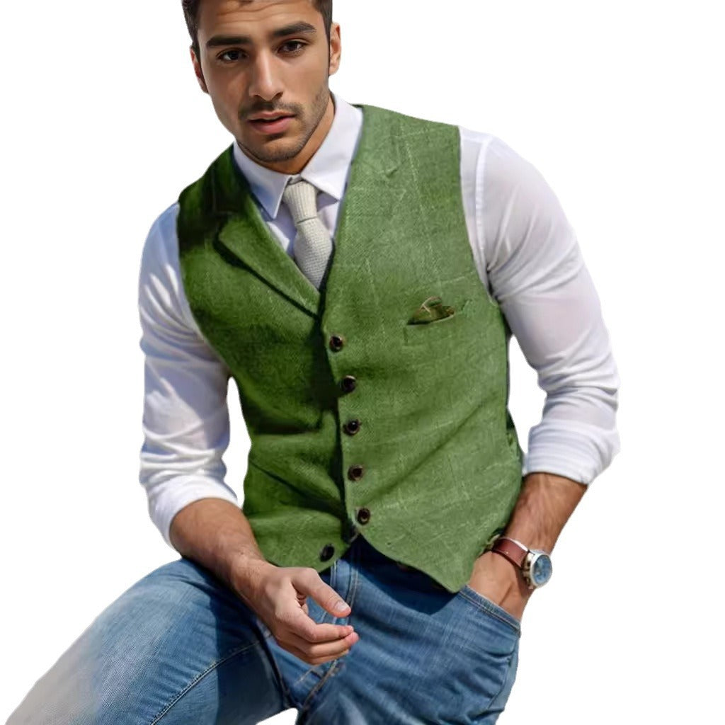 Herren Leinenweste Elegant Sommer