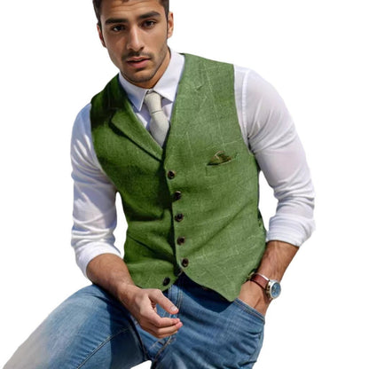 Herren Leinenweste Elegant Sommer