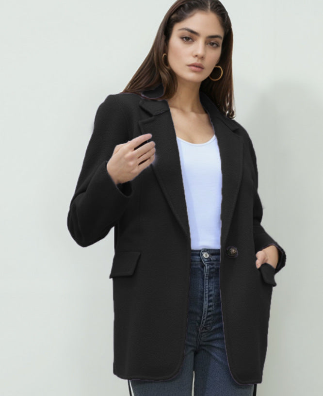 Damen Blazer Elegant Slim Fit Schwarz