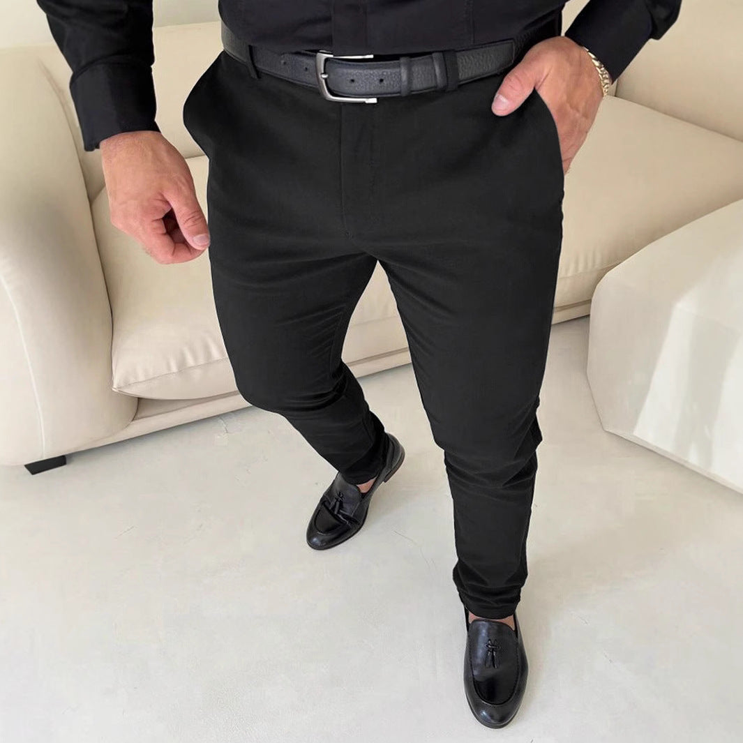 Herren Chinohose Slim Fit Elastisch Mit Taschen - BerlinGlamour