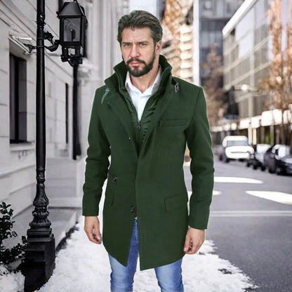 Herren Übergangs-Mantel Modern mit abnehmbarer Innenjacke