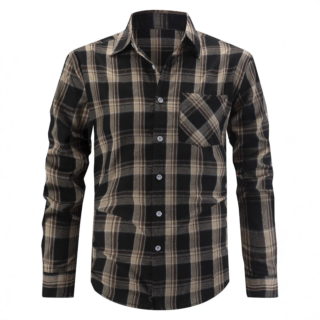 Herren Langarmhemd kariert Modern Berlin Style