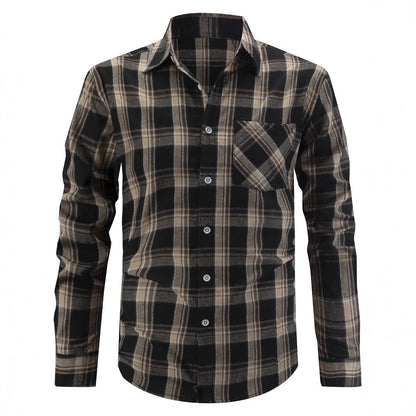 Herren Langarmhemd kariert Modern Berlin Style