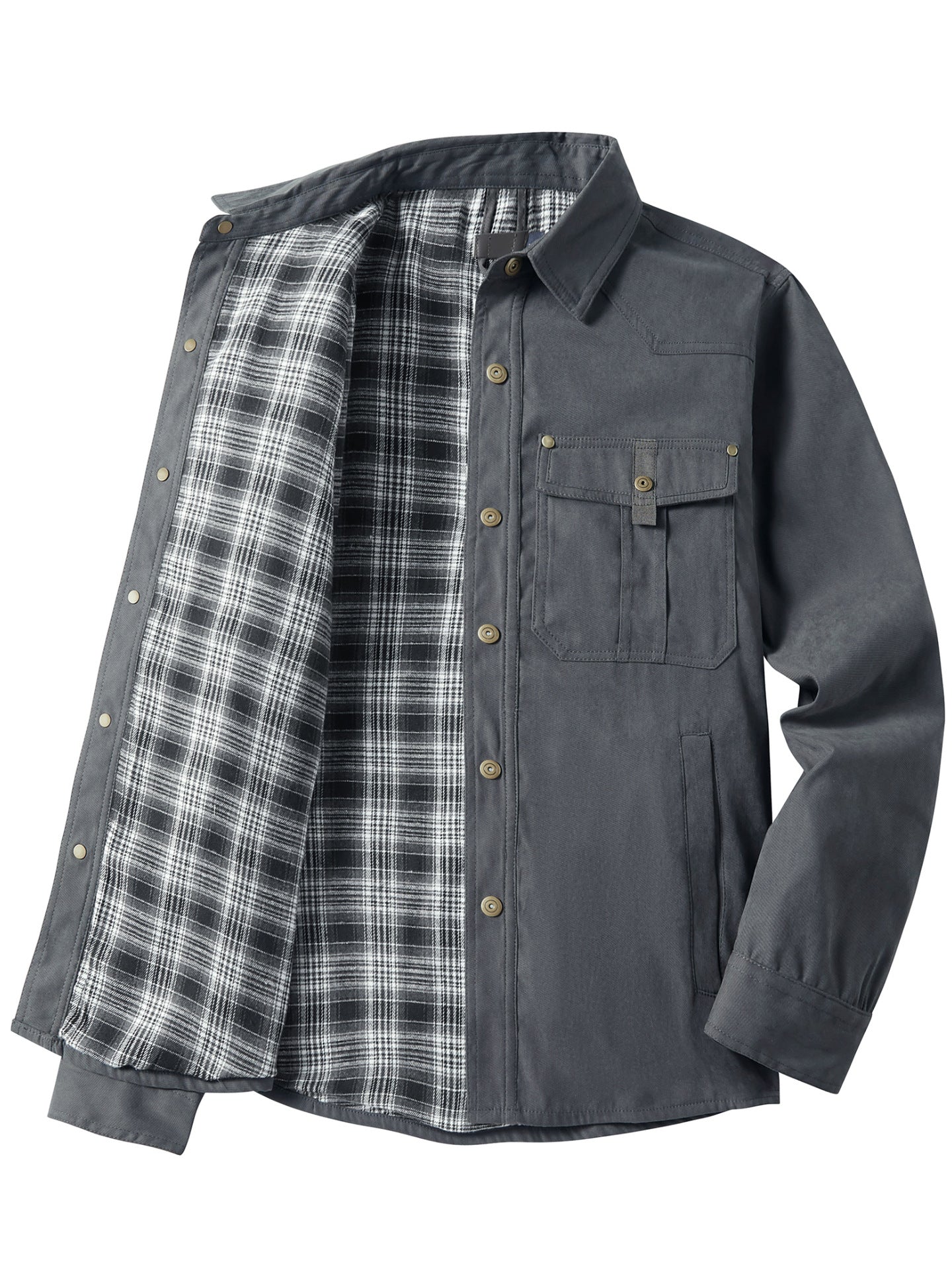 Herren Arbeitsjacke Flanell gefüttert Warm