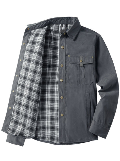 Herren Arbeitsjacke Flanell gefüttert Warm
