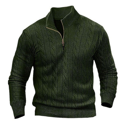 Herren Pullover Strick Elegант Stehkragen Reißverschluss