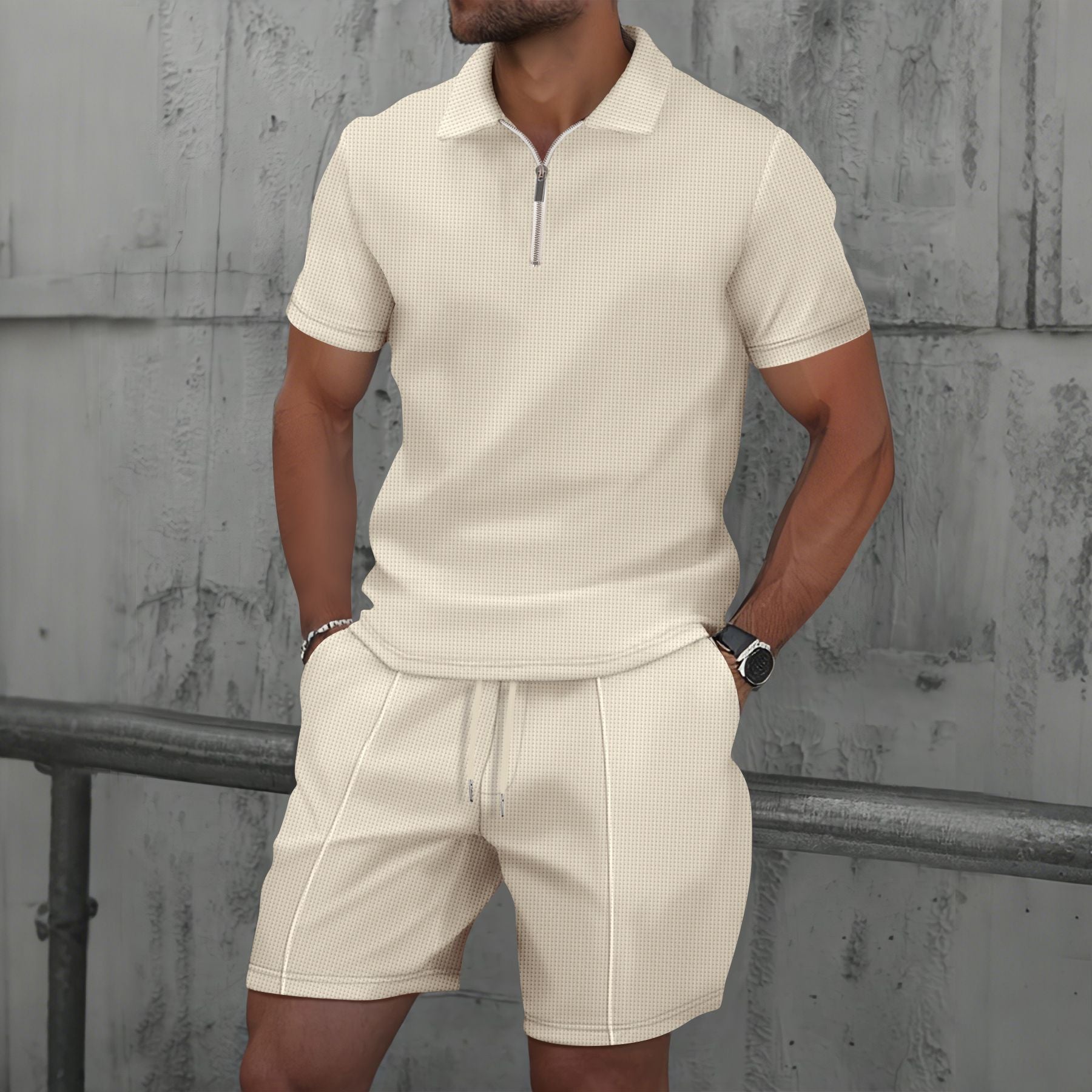 Herren Polo-Shirt Sportlich Modern Mit Reißverschluss - BerlinGlamour