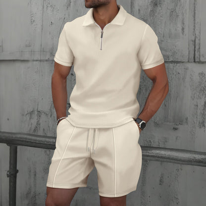 Herren Polo-Shirt Sportlich Modern Mit Reißverschluss - BerlinGlamour