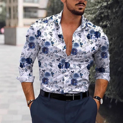 Herren Langarmhemd Floral Modern Slimfit
