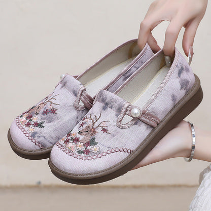 Damen Pantoletten Bequem Stoff Elastisch Floral