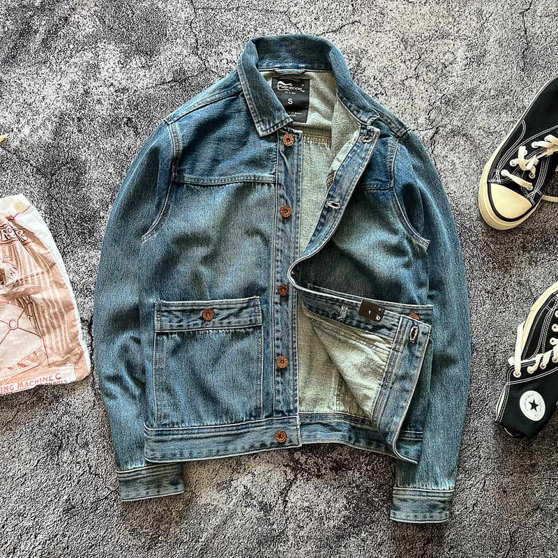 Herren Denimjacke Modern mit Taschen und Knöpfen - BerlinGlamour
