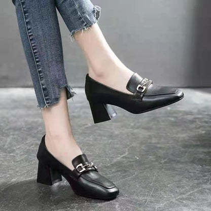 Damen Sling Pumps Quadratverschluss Komfort Blockabsatz Schick