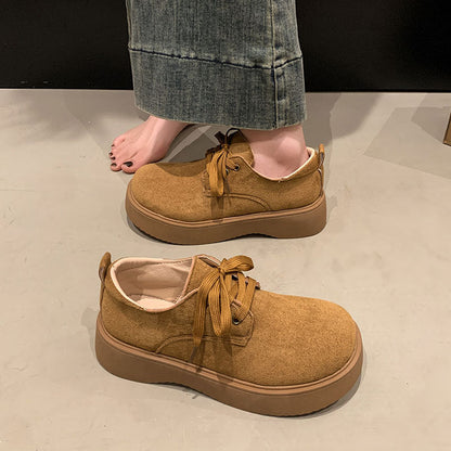 Damen Schnürschuhe Wildleder Komfort Schuhe Heidi Stil