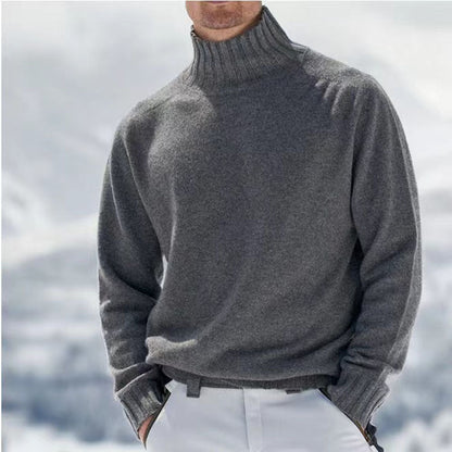 Herren Rollkragenpullover aus Merinowolle mit Struktur Optik