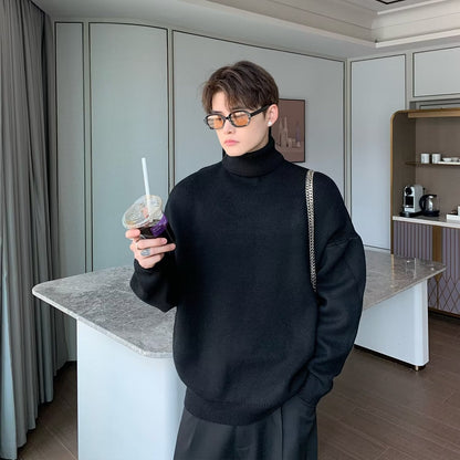 Herren Pullover Hochkragen Baumwolle Modern - BerlinGlamour