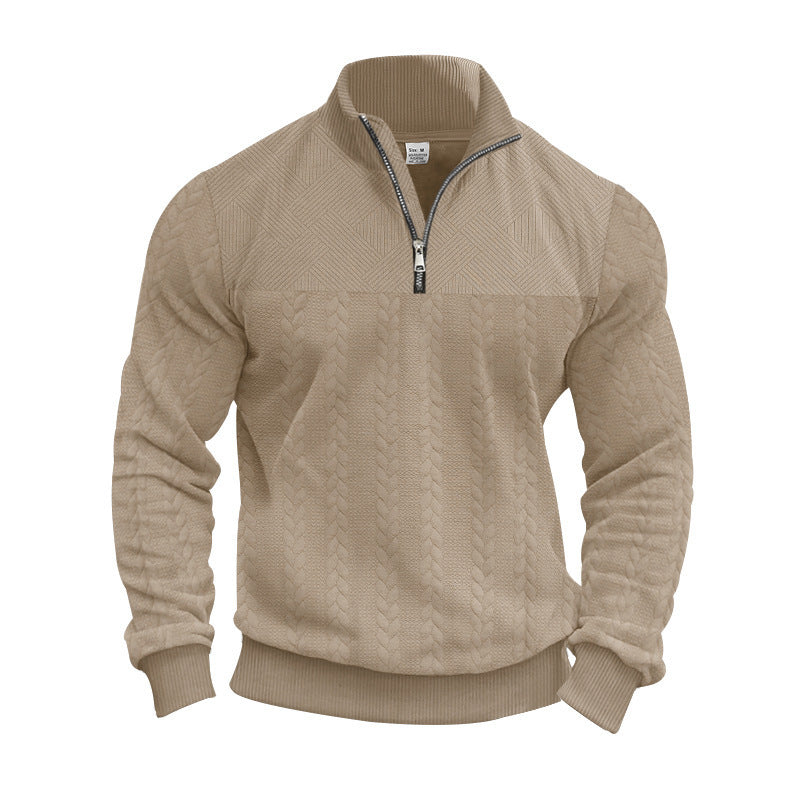 Herren Pullover Struktur Optik Halbzipp - BerlinGlamour