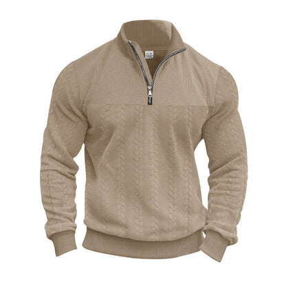 Herren Pullover Struktur Optik Halbzipp - BerlinGlamour