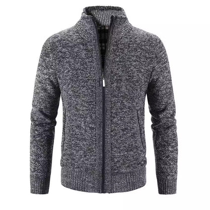 Herren Strickjacke Stehkragen Strukturiert Modern