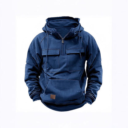 Herren Kapuzenjacke Funktionell mit Taschen Schwarz