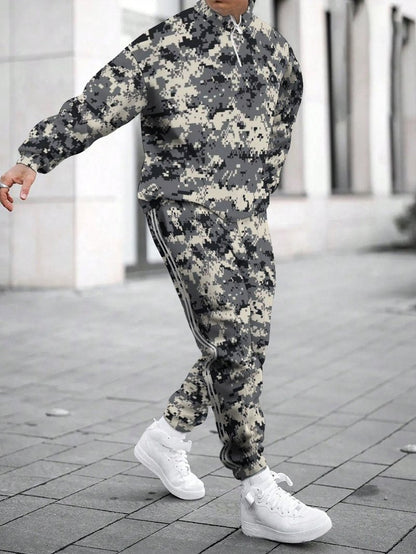 Herren Trainingsanzug Camouflage Modern Sportlich