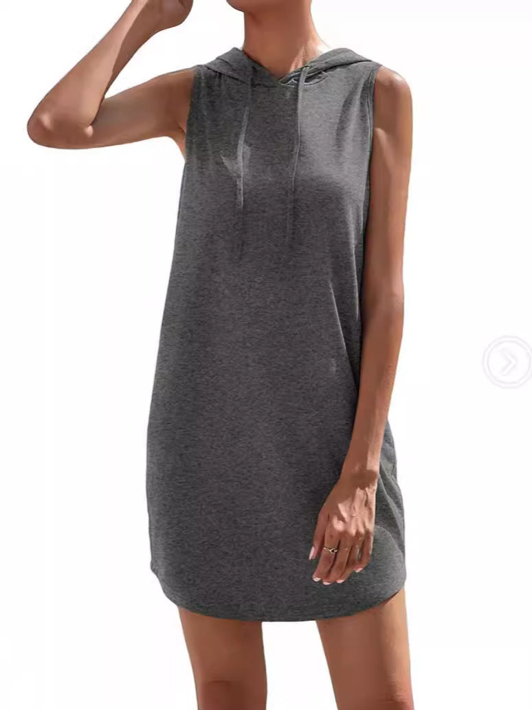 Damen Kapuzenkleid Atmungsaktiv Leicht Jersey