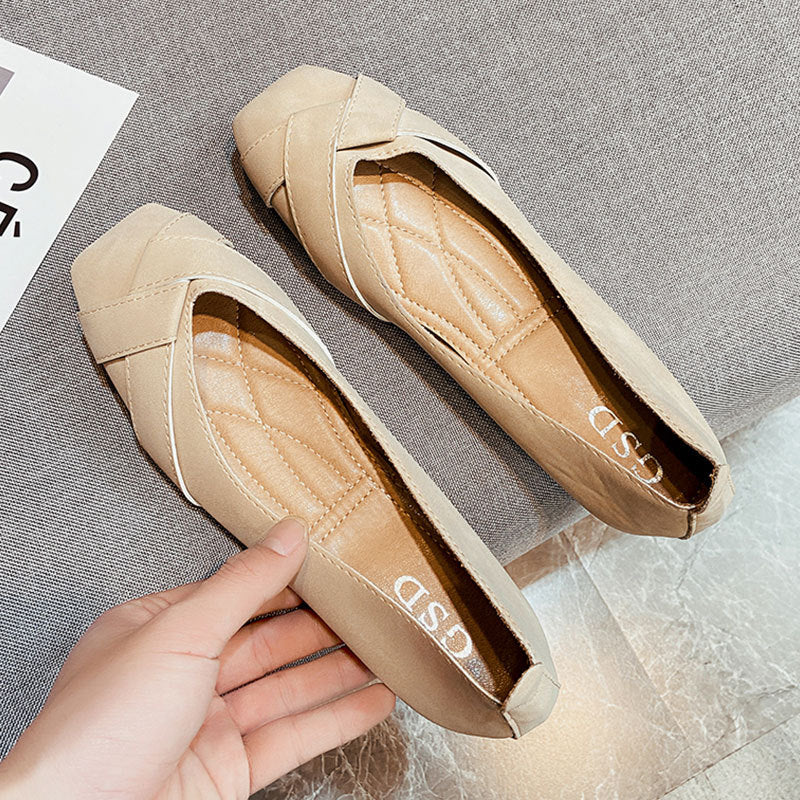 Damen Ballerinas Komfortabel Kreuzriemen Schuhe Modern
