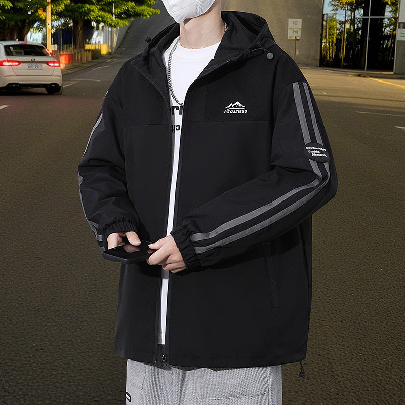 Herren Outdoorjacke Leicht Wasserdicht Winddicht