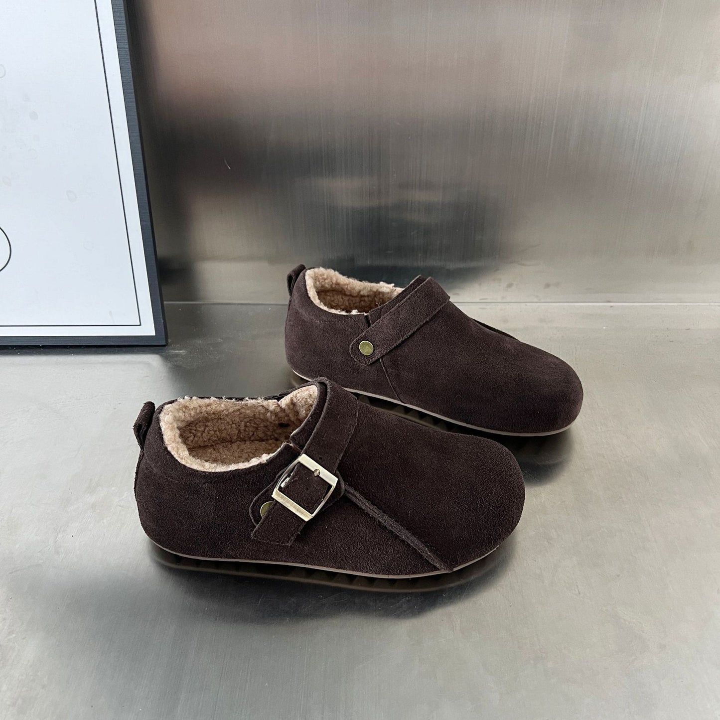 Damen Hausschuhe Wildleder Bequem Warm