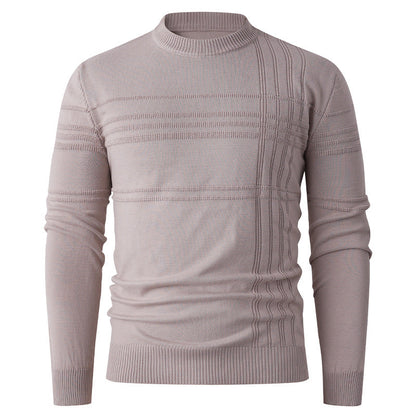 Herren Strickpullover Feinripp mit Struktur Optik Modern