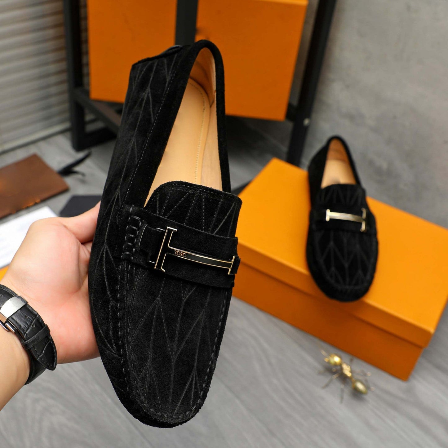 Damen Mokassin Komfortabel Elegantes Design Schwarz