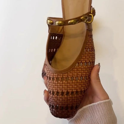 Damen Pantoletten Atmungsaktiv Elegante Riemchen-Design