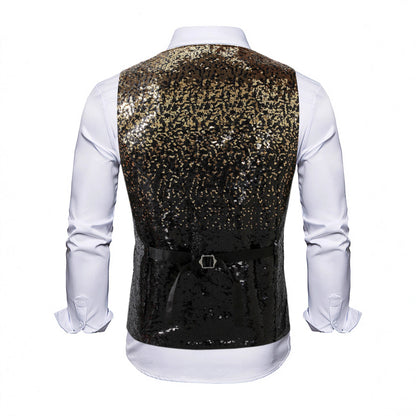 Herren Glitzer Weste Pailletten Partykleidung