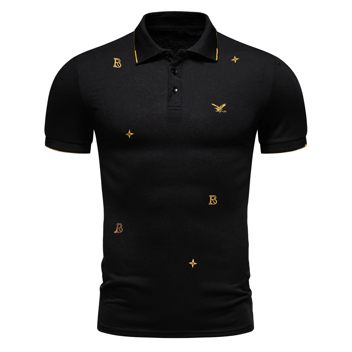 Herren Polohemd Modern Stickdesign Hochwertig
