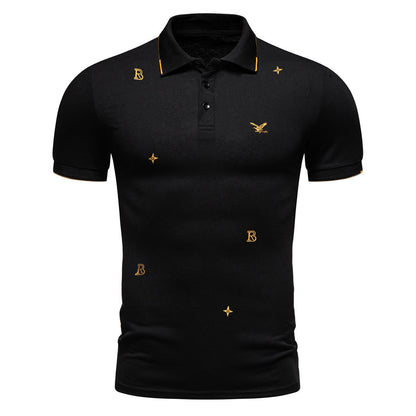Herren Polohemd Modern Stickdesign Hochwertig