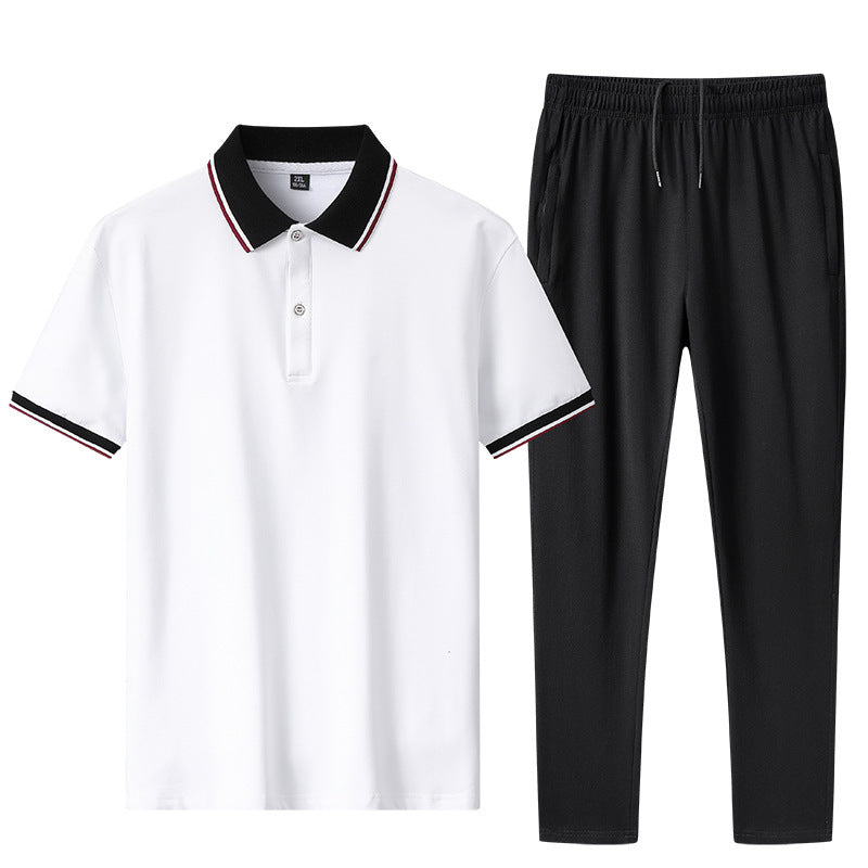 Herren Sportanzug Set Jogginghose Poloshirt Bequem