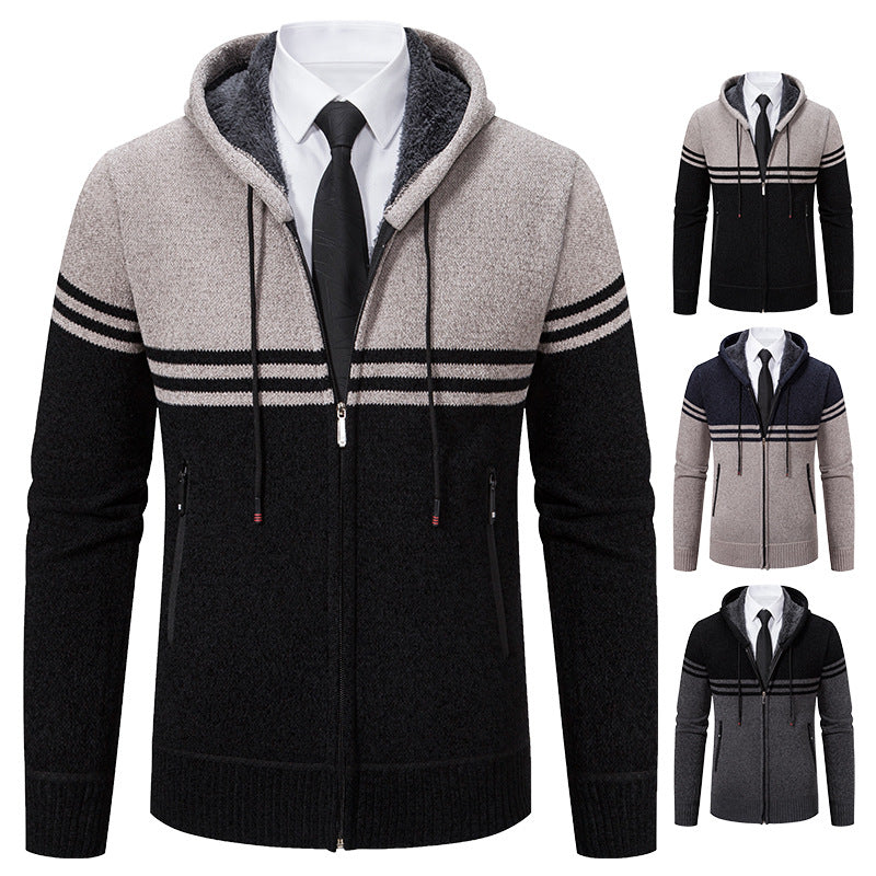 Herren Kapuzenjacke Modern mit Struktur Optik - BerlinGlamour