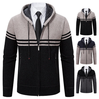Herren Kapuzenjacke Modern mit Struktur Optik - BerlinGlamour