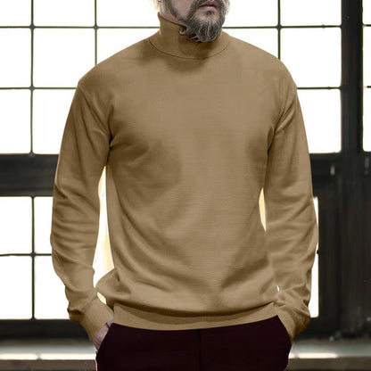 Herren Rollkragenpullover atmungsaktiv Baumwolle Komfort