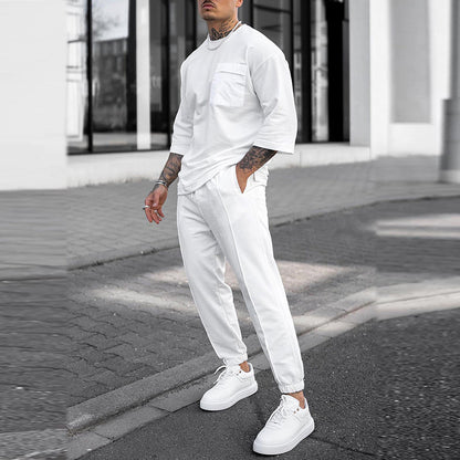 Herren Sport-Set Bequem Oversized T-Shirt Jogginghose