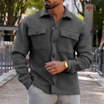Herren Hemdjacke Modern Schnitt mit Taschen