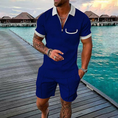 Herren Poloshirt und Shorts Set Sommer Casual