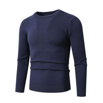 Herren Pullover Feinstrick Rundhals Klassisch Elegannt