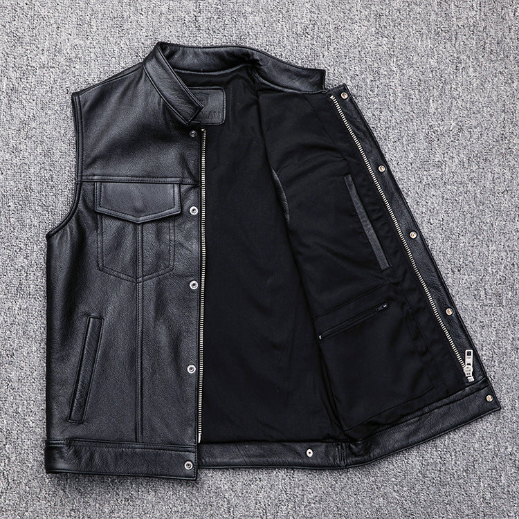Lederweste Herren Premium Ledermantel Elegant