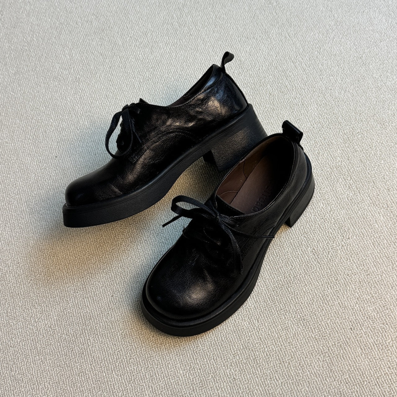 Damen Schnürschuhe Robust Plateau Elegantes Leder