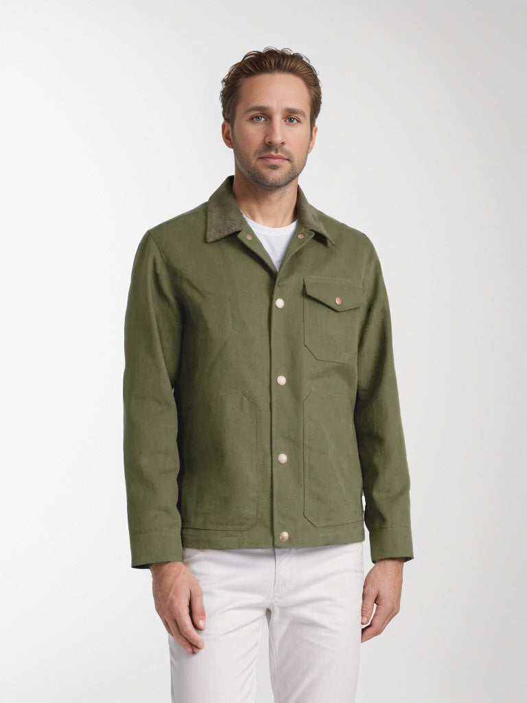 Herren Lederjacke Zeitlos mit Nieten Design